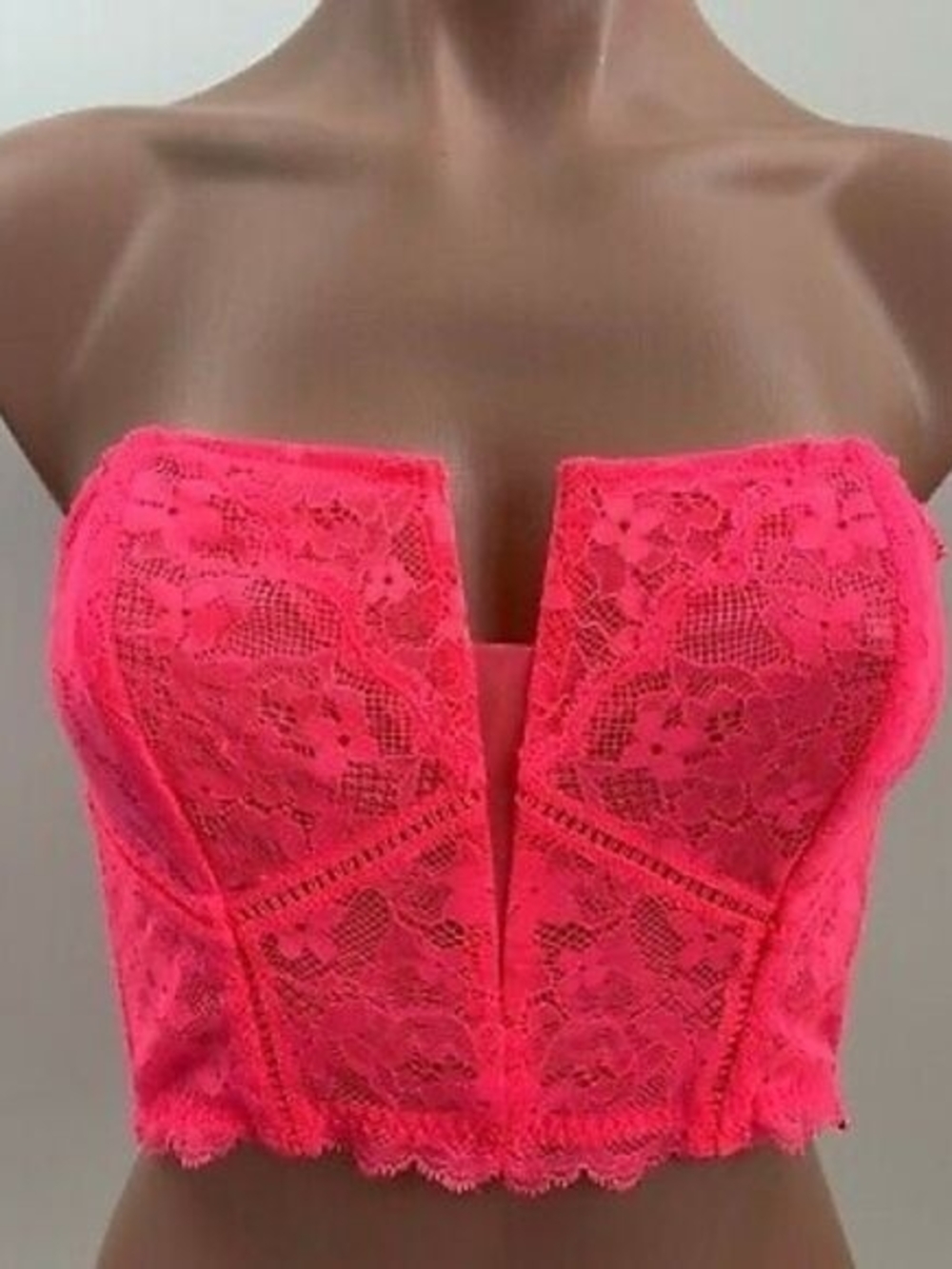 Victoria's Secret Dream Angels Lace Bustier Corset Bra Neon SIZE S
